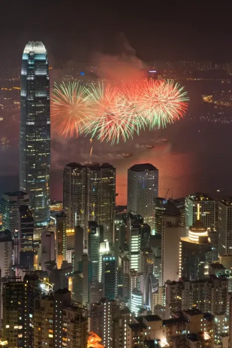 Framed Print : Fireworks in Hong Kong