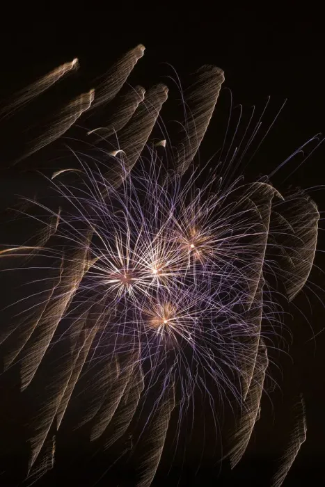 Framed Print : Fireworks in the night sky, Quebec, Canada
