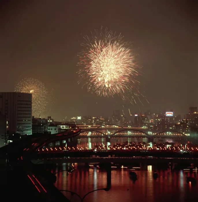 Framed Print : Fireworks over Sumida River Framed Print : Fireworks over Sumida River
