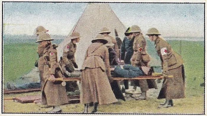 Framed Print : First Aid Nurses in North of France, World War I Scenes series, collectible Sweet Caporal Cigarettes card, 1914 Framed Print : First Aid Nurses in North of France, World War I Scenes series, collectible Sweet Caporal Cigarettes card, 1914