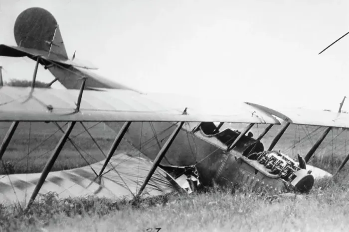 Framed Print : First Airplane Belonging to Charles Lindbergh After Crash Framed Print : First Airplane Belonging to Charles Lindbergh After Crash
