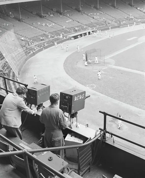 Framed Print : First Baseball Game On Television