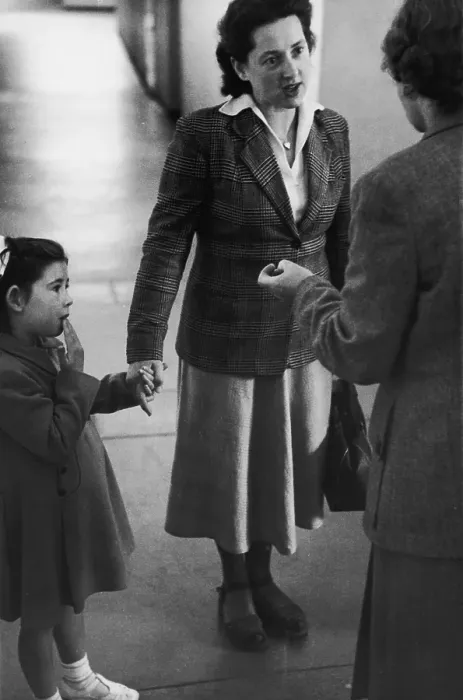 Framed Print : First Day. A five-year-old girl begins her first day of school at Manford Framed Print : First Day. A five-year-old girl begins her first day of school at Manford