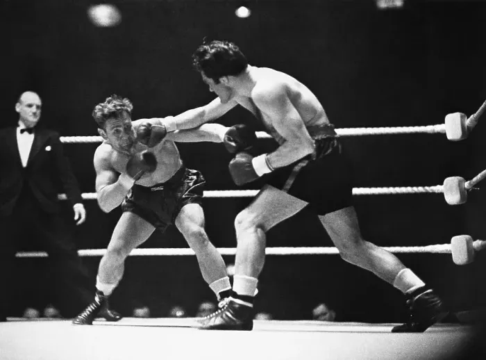 Framed Print : First Important International Postwar Bout