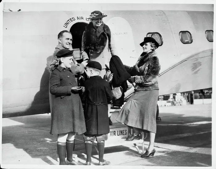 Framed Print : First Lady Eleanor Roosevelt Greeted by Daughter and Family Framed Print : First Lady Eleanor Roosevelt Greeted by Daughter and Family