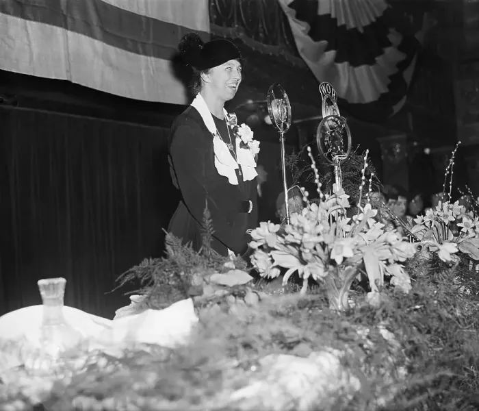 Framed Print : First Lady Eleanor Roosevelt Speaks into Radio Microphone Framed Print : First Lady Eleanor Roosevelt Speaks into Radio Microphone