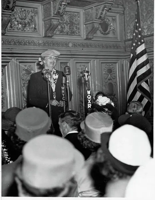 Framed Print : First Lady Eleanor Roosevelt Speaks to Women in Uniform Framed Print : First Lady Eleanor Roosevelt Speaks to Women in Uniform