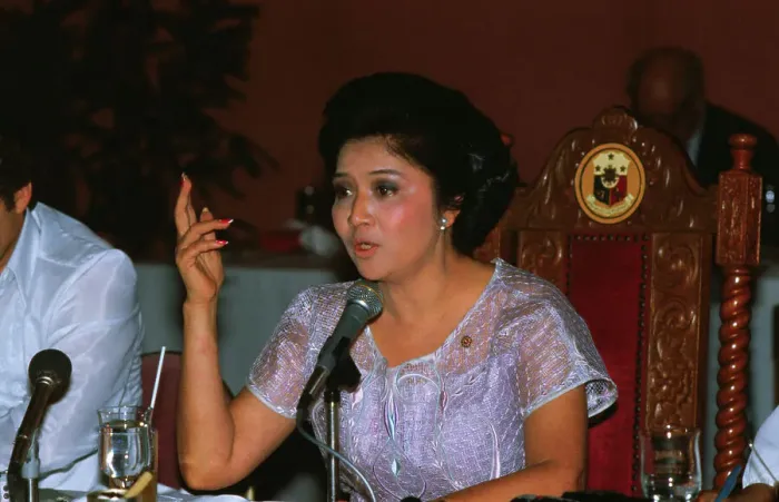 Framed Print : First Lady Imelda Marcos Speaking at Press Meeting Framed Print : First Lady Imelda Marcos Speaking at Press Meeting