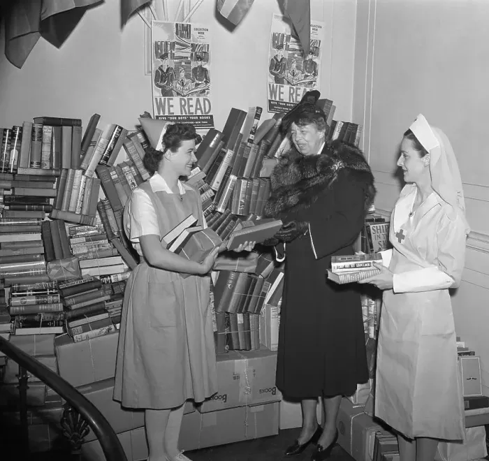 Framed Print : First Lady Urges Books for Service Men Framed Print : First Lady Urges Books for Service Men