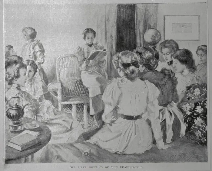 Framed Print : First Meeting of the Reading Club Framed Print : First Meeting of the Reading Club