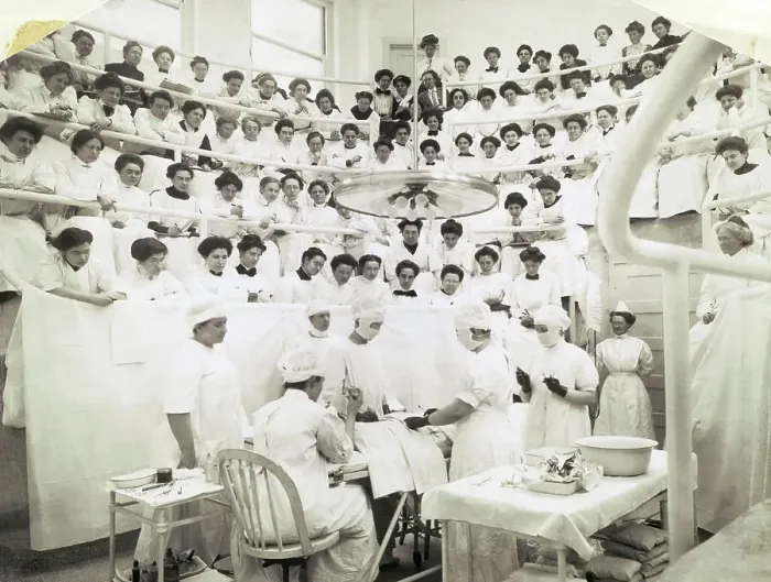 Framed Print : First Operation By Women Surgeons Framed Print : First Operation By Women Surgeons