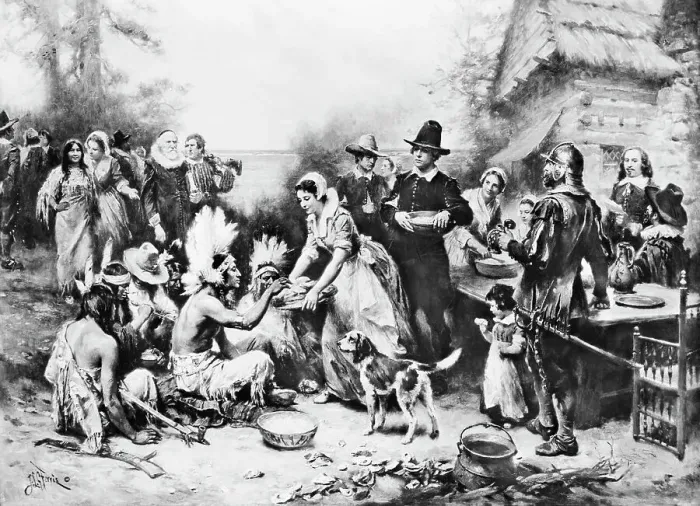 Framed Print : The First Thanksgiving by Jean Leon Gerome Ferris Framed Print : The First Thanksgiving by Jean Leon Gerome Ferris