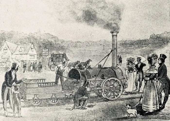 Framed Print : First train from Stockton to Darlington on 27 September 1825 Framed Print : First train from Stockton to Darlington on 27 September 1825