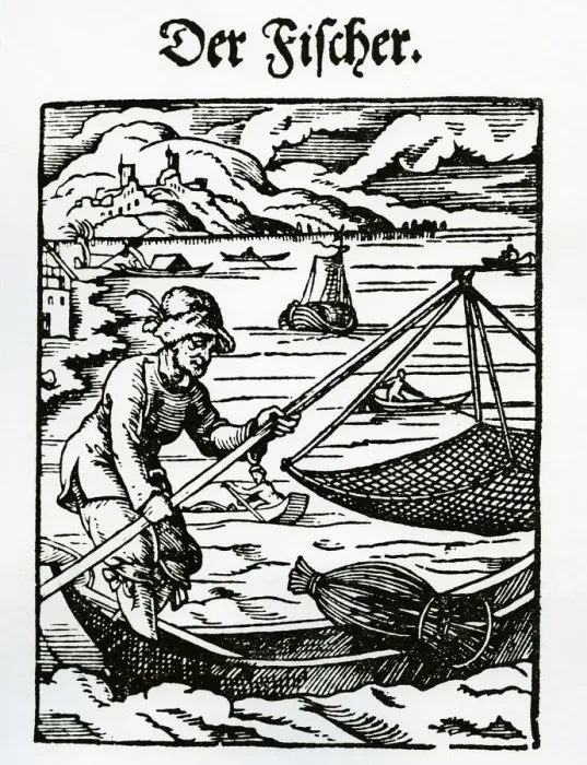 Framed Print : The Fisherman, Book of Estates, 1568, by Jost Amman, also Jobst Amman Framed Print : The Fisherman, Book of Estates, 1568, by Jost Amman, also Jobst Amman