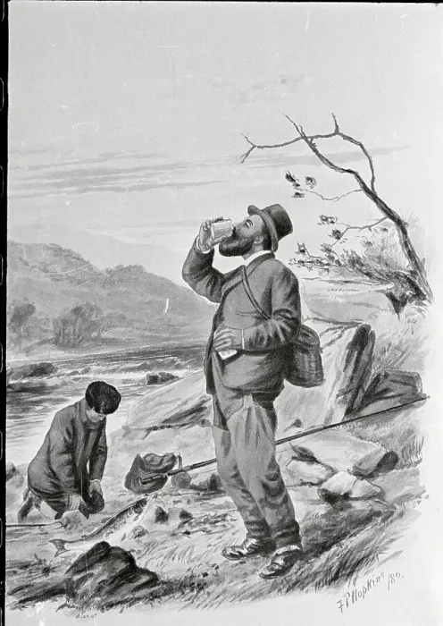 Framed Print : Fisherman Drinking Water Outside Framed Print : Fisherman Drinking Water Outside