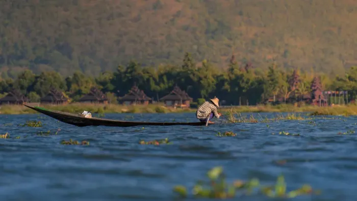 Framed Print : fisherman at inle lake Framed Print : fisherman at inle lake