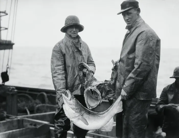 Framed Print : Fishermen Holding Fish Framed Print : Fishermen Holding Fish