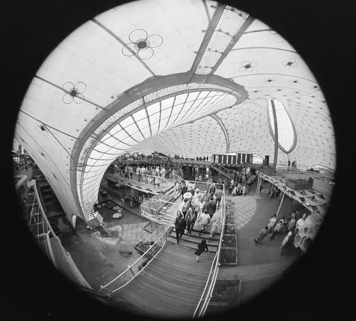 Framed Print : Fisheye of Exposition Tent Interior