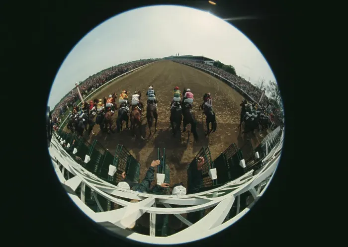 Framed Print : Fisheye View Of Churchill Downs Race Framed Print : Fisheye View Of Churchill Downs Race