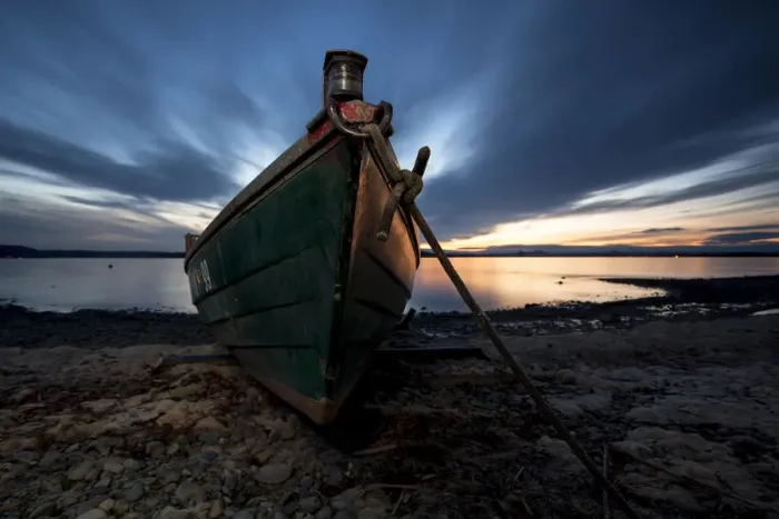 Framed Print : Fishing boat at dusk, Reichenau Island, Lake Constance, Baden-Wuerttemberg, Germany Framed Print : Fishing boat at dusk, Reichenau Island, Lake Constance, Baden-Wuerttemberg, Germany