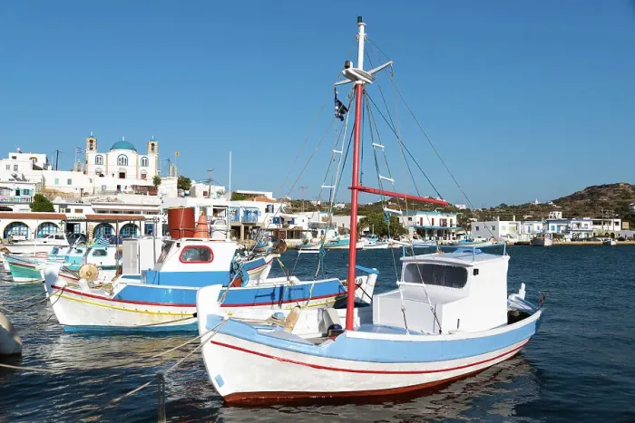 Framed Print : Fishing boats on the island of Lipsi, Greece Framed Print : Fishing boats on the island of Lipsi, Greece