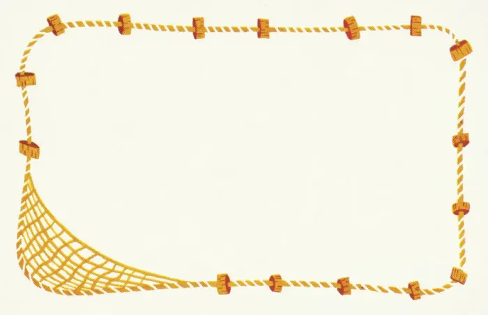 Framed Print : Fishing Net Border