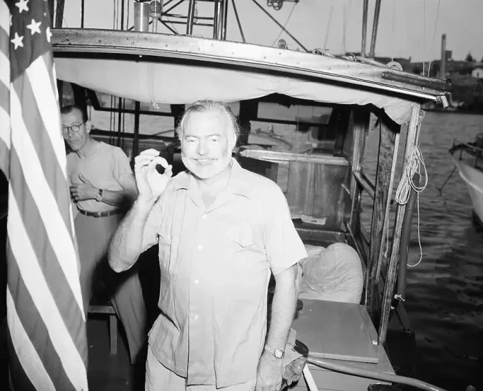 Framed Print : A Fishless Ernest Hemingway