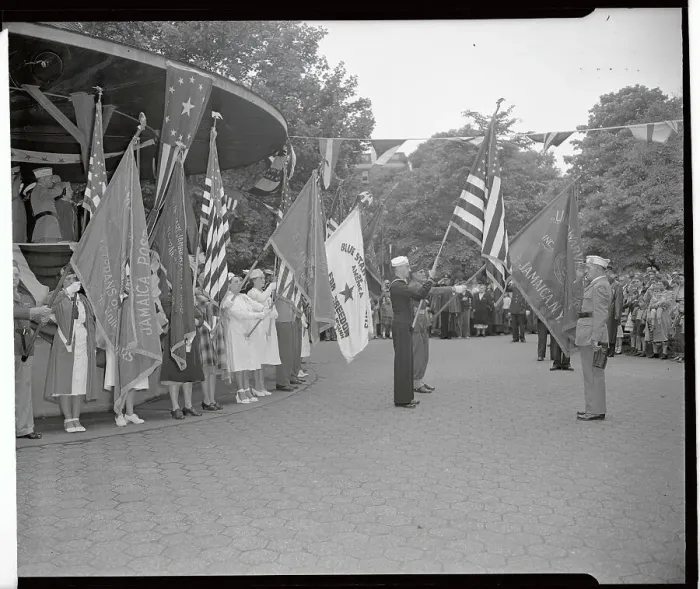 Framed Print : Flag Bearers Standing in Formation Framed Print : Flag Bearers Standing in Formation