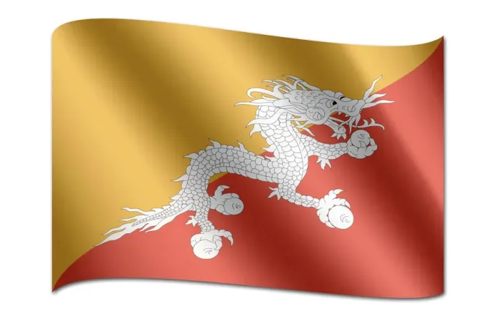 Framed Print : Flag of Bhutan Framed Print : Flag of Bhutan