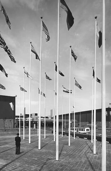 Flag Day. Flags flying at the National Exhibition Centre in Birmingham