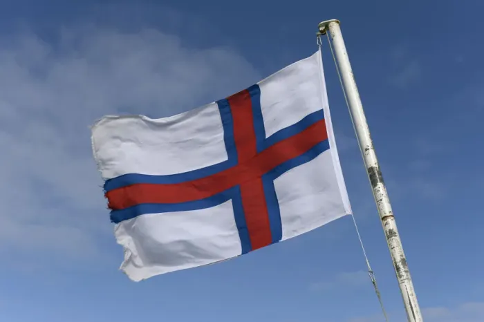 Framed Print : Flag of the Faroe Islands, Faroe Islands, Denmark