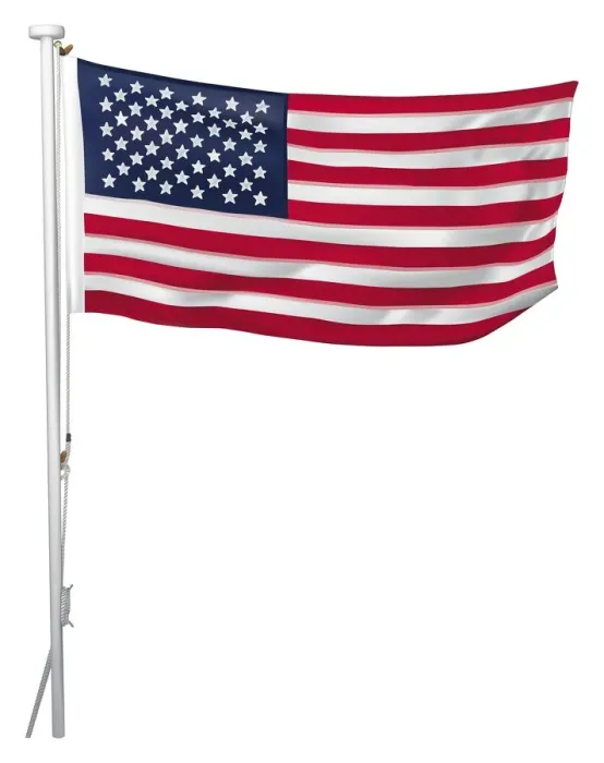 Framed Print : US flag flying on mast, front view Framed Print : US flag flying on mast, front view