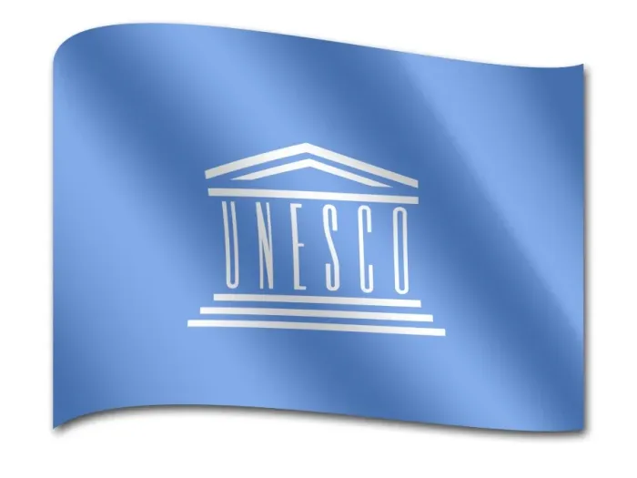 Framed Print : Flag of the United Nations Educational, Scientific and Cultural Organization, UNESCO