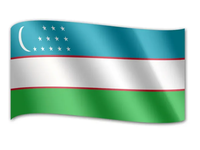 Framed Print : Flag of Uzbekistan