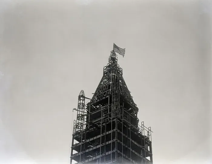 Framed Print : Flag On Top Of Woolworth Bldg. Iron Fram Framed Print : Flag On Top Of Woolworth Bldg. Iron Fram