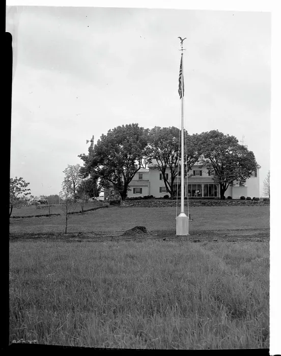 Framed Print : Flagpole in Front of Eisenhower's Farm House Framed Print : Flagpole in Front of Eisenhower's Farm House