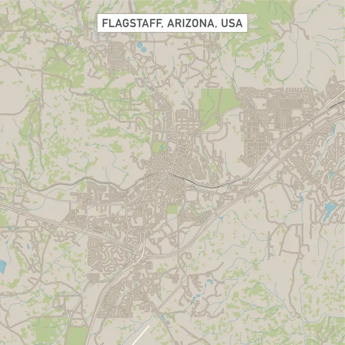 Framed Print : Flagstaff Arizona US City Street Map Framed Print : Flagstaff Arizona US City Street Map