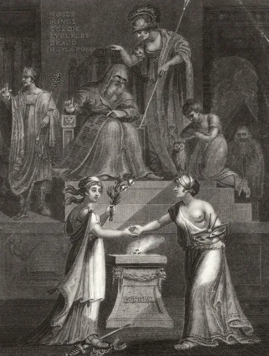 Framed Print : Law. A flame on the altar of Patria or Fatherland Framed Print : Law. A flame on the altar of Patria or Fatherland
