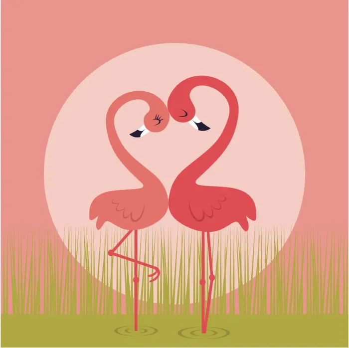 Framed Print : Flamingo love Framed Print : Flamingo love