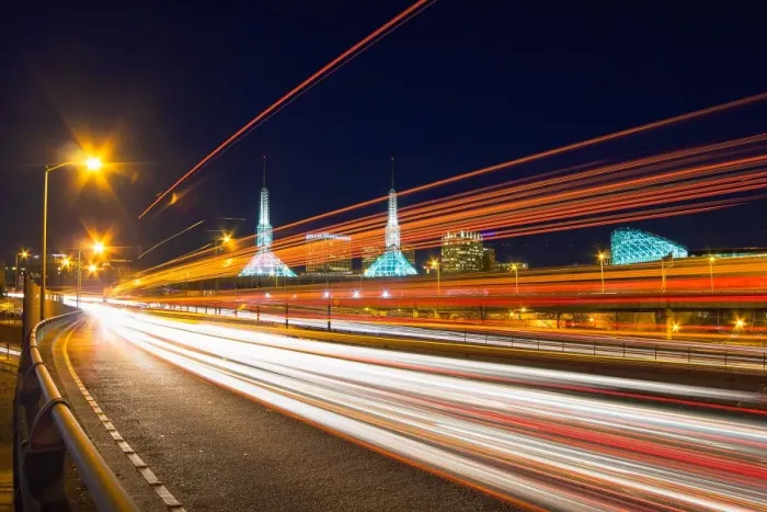 Framed Print : The Flash. Interstate Freeway Light Trails in Portland Oregon Framed Print : The Flash. Interstate Freeway Light Trails in Portland Oregon