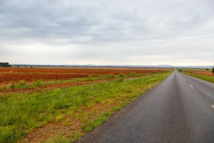 Framed Print : The flat landscape and very red soil farmlands of the Free state, very near to Parys Framed Print : The flat landscape and very red soil farmlands of the Free state, very near to Parys