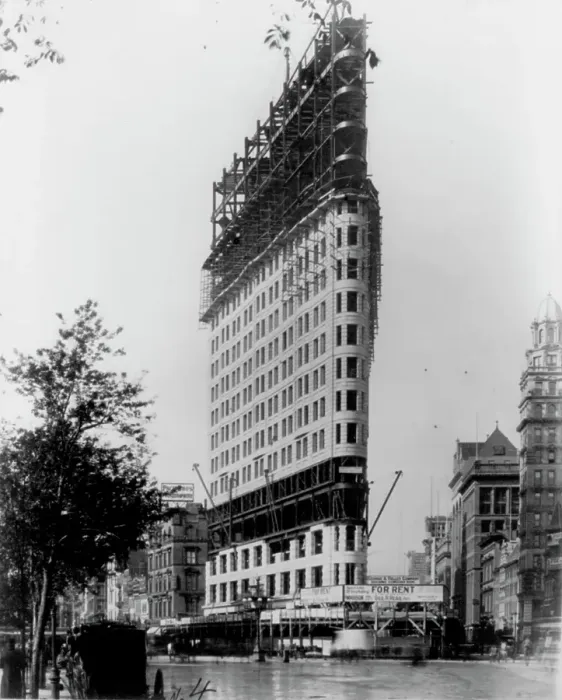 Framed Print : Flatiron Building Under Construction Framed Print : Flatiron Building Under Construction