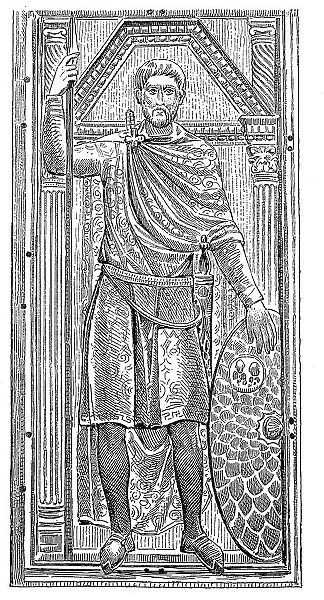 Flavius Aetius, c. 390, 22 September 454, a Western Roman army commander and politician in the Late Antique Migration Period, relief portrait from the contemporary ivory diptych in the Cathedral Treasury to Monza, Italy, Historic, digitally restored