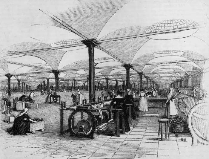 Framed Print : Flax Mill. circa 1860: The interior of Marshalls flax mill in Leeds with Framed Print : Flax Mill. circa 1860: The interior of Marshalls flax mill in Leeds with