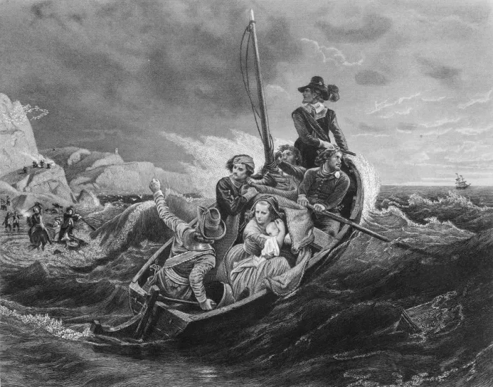 Framed Print : Fleeing Puritans Framed Print : Fleeing Puritans