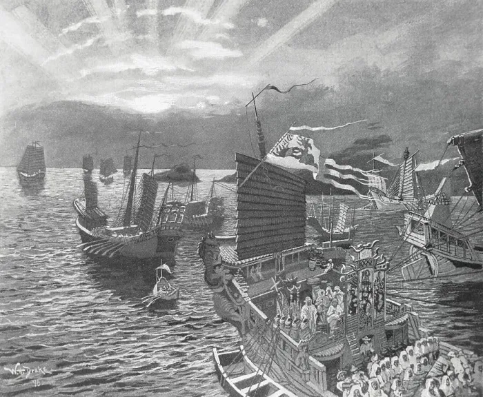 Framed Print : The Fleet of Kublai Khan Passing Through the Indian Archipelago by William Henry Drake Framed Print : The Fleet of Kublai Khan Passing Through the Indian Archipelago by William Henry Drake