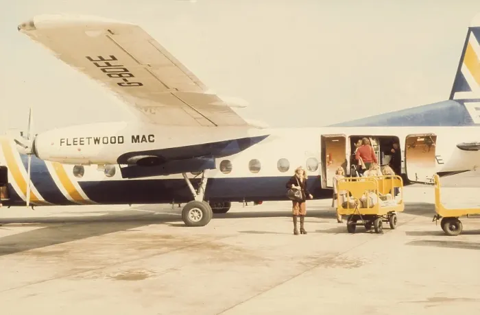 Framed Print : Fleetwood Mac With Their Plane Framed Print : Fleetwood Mac With Their Plane