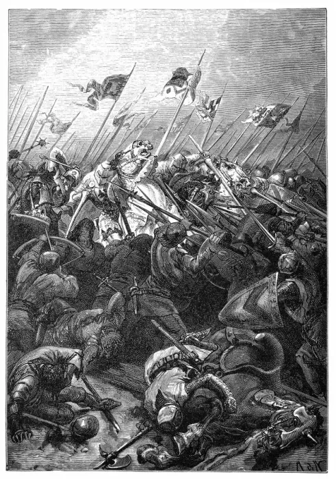 Framed Print : The Flemish defeat Robert d Artois at Courtrai - known as the Battle of the Spurs. 11th July 1302 Framed Print : The Flemish defeat Robert d Artois at Courtrai - known as the Battle of the Spurs. 11th July 1302