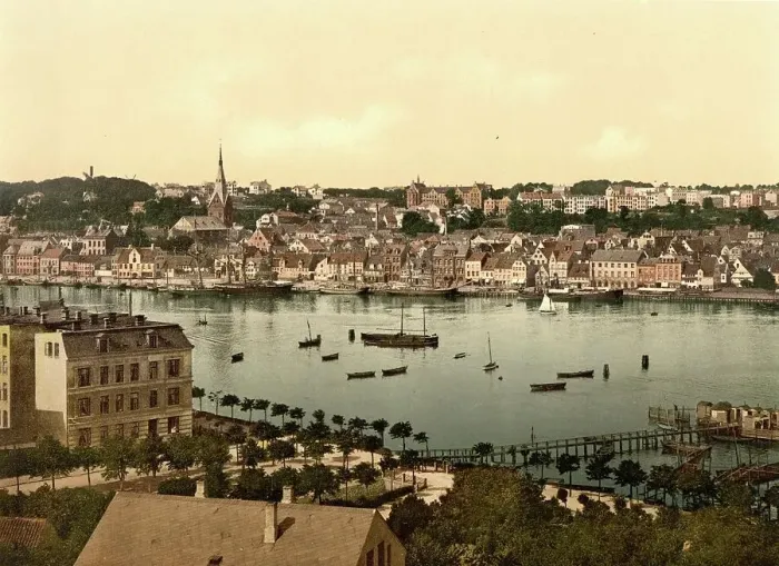 Framed Print : Flensburg in Schleswig-Holstein, c. 1890, Germany, Historical, digitally restored reproduction from a 19th century original Framed Print : Flensburg in Schleswig-Holstein, c. 1890, Germany, Historical, digitally restored reproduction from a 19th century original