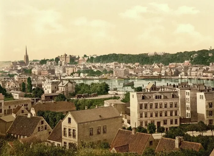 Framed Print : Flensburg in Schleswig-Holstein, c. 1890, Germany, Historical, digitally restored reproduction from a 19th century original Framed Print : Flensburg in Schleswig-Holstein, c. 1890, Germany, Historical, digitally restored reproduction from a 19th century original
